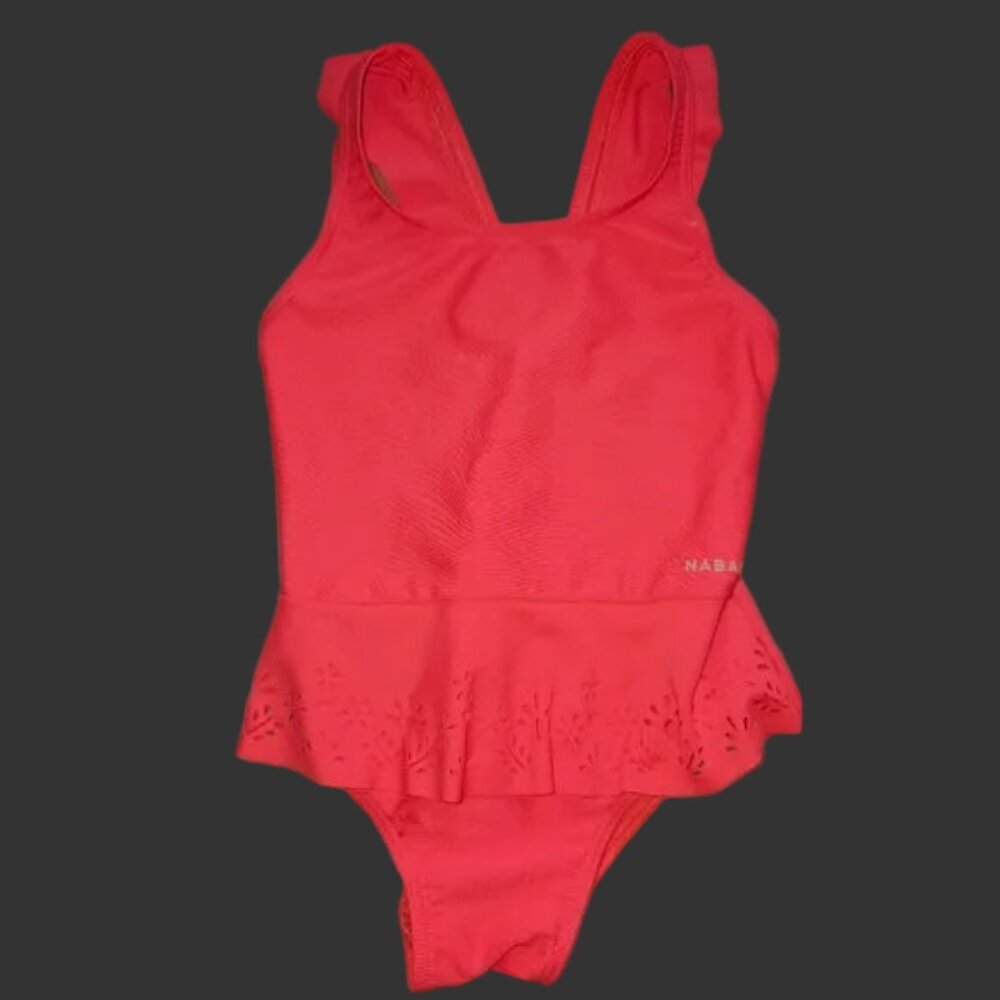 NWOT Decathlon Nabaiji Girls Fluorescent Pink Swimsuit 3-4 Years